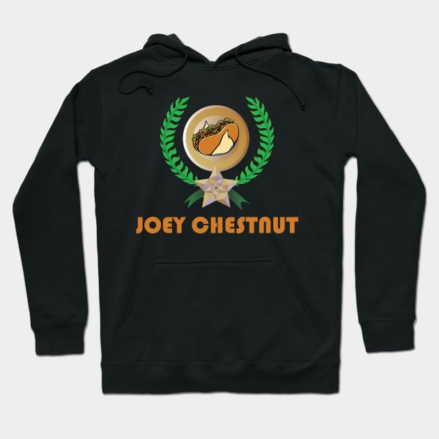 Indulge in Victory with the Iconic Joey Chestnut T-Shirt Print: A Celebration of Competitive Eating Excellence Hoodie by Cool Art Clothing